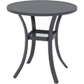 27.5" Round Patio Bistro Table with Storage Shelf