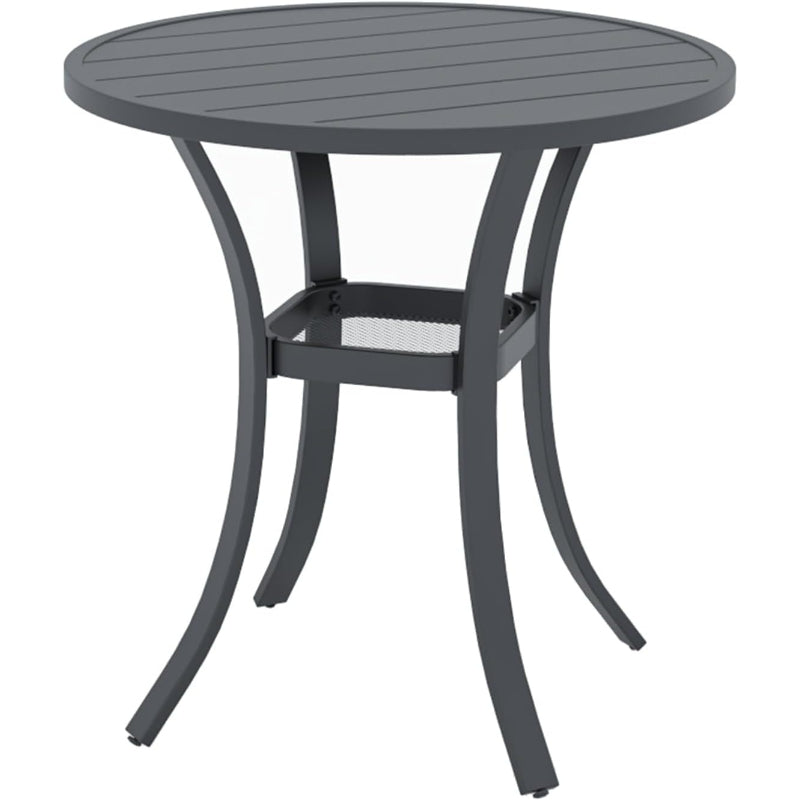 27.5" Round Patio Bistro Table with Storage Shelf