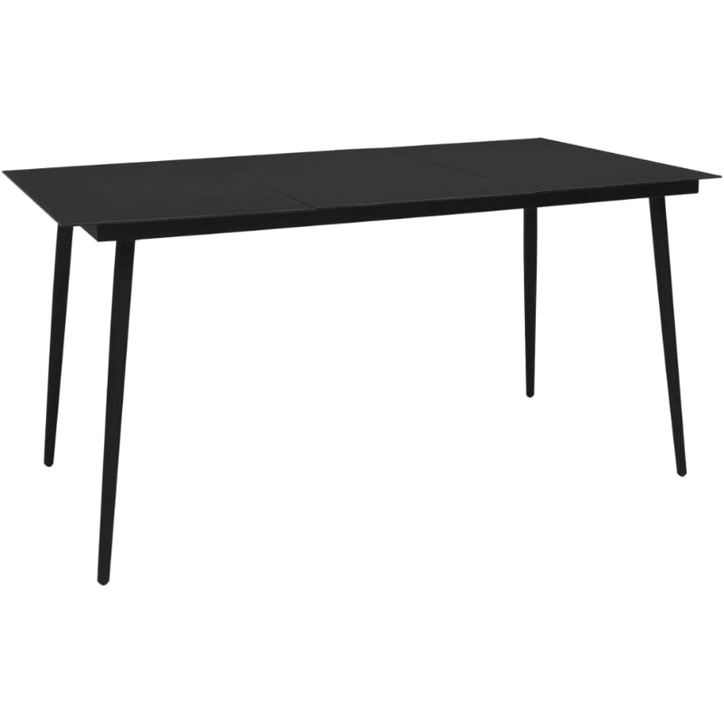 31.5‑Inch Square Black‑Glass Patio Bistro Table