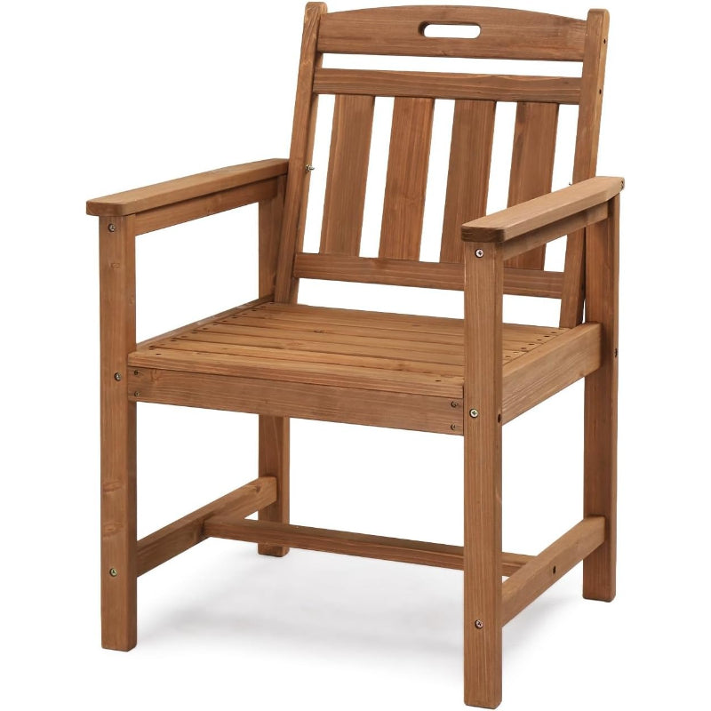 1‑Piece Brown Solid‑Wood Patio Dining Chair