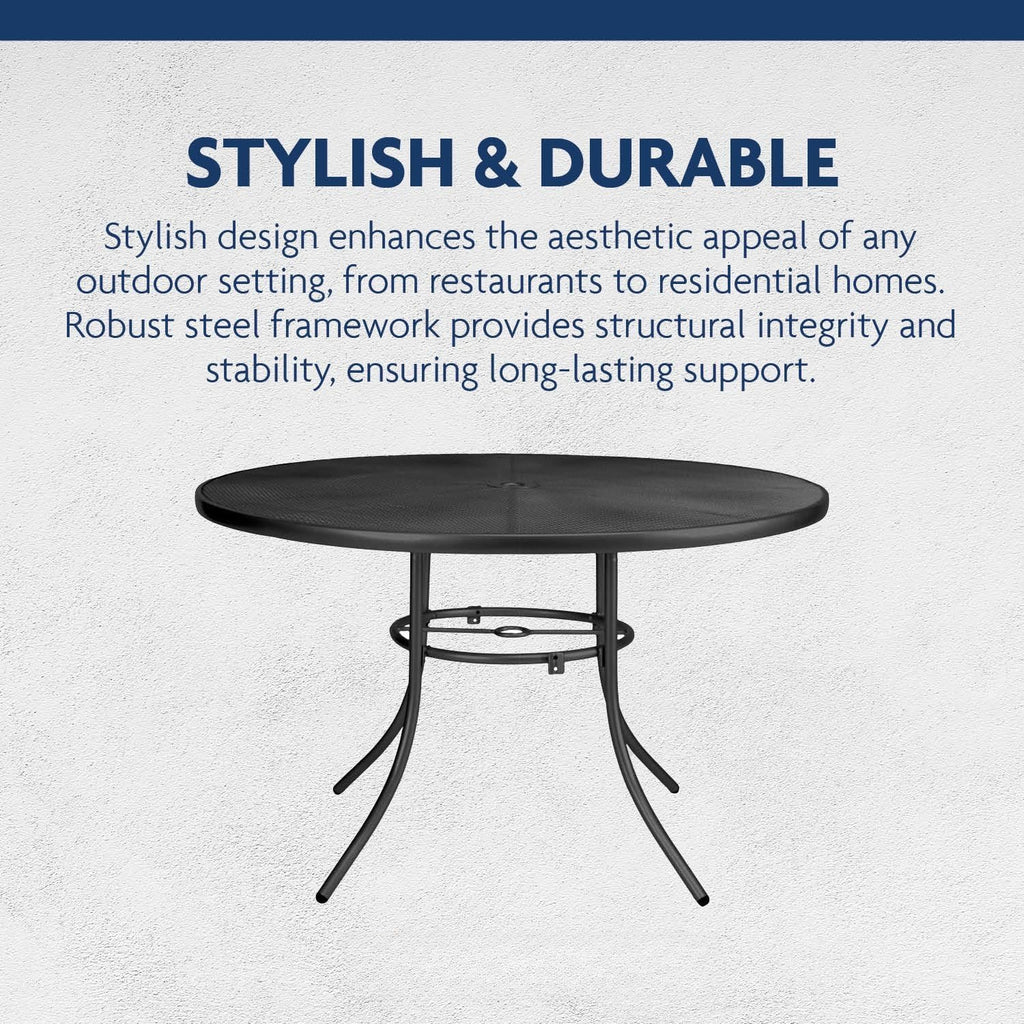 36 in Round Outdoor Table Steel Mesh