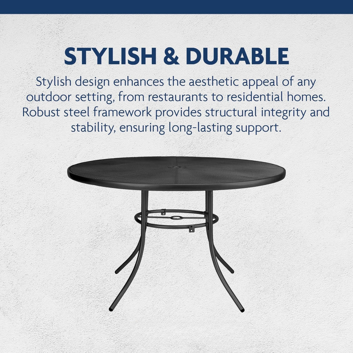 36 in Round Outdoor Table Steel Mesh