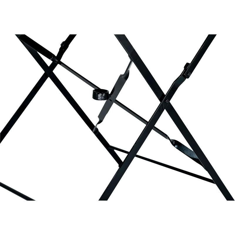 30" Black Folding Patio Bistro Table Umbrella Hole