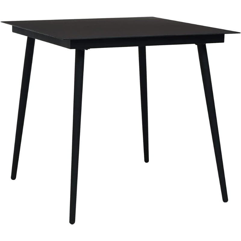 31.5‑Inch Square Black‑Glass Patio Bistro Table