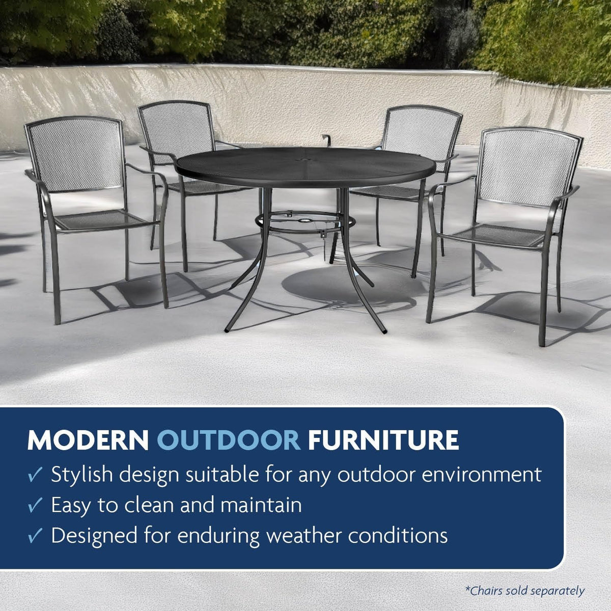 36 in Round Outdoor Table Steel Mesh