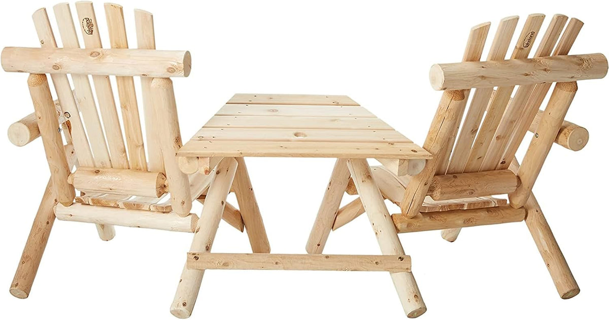 Natural Cedar Log Outdoor Patio Chairs