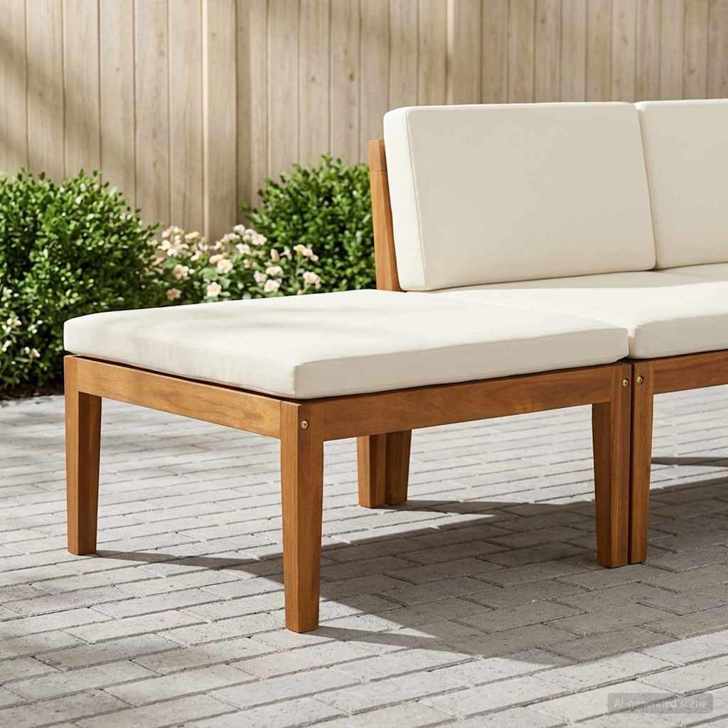 Acacia Garden Footrest Natural Cushion