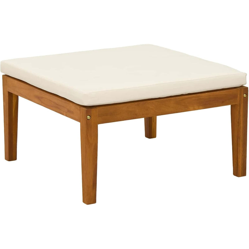 Acacia Garden Footrest Natural Cushion