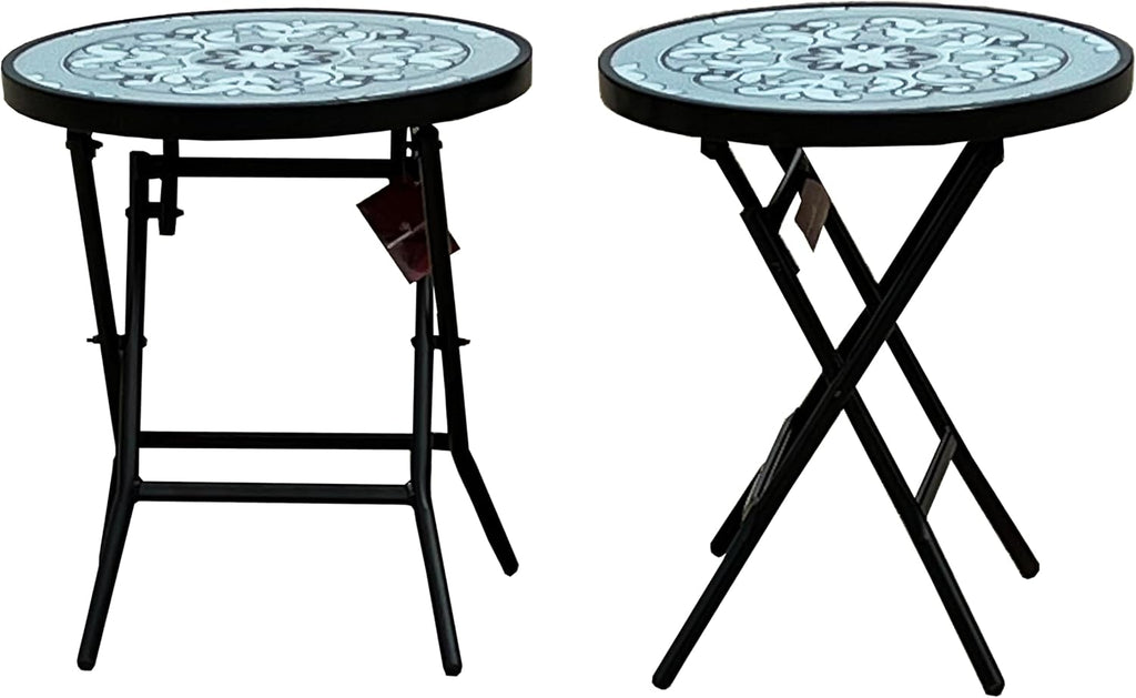 18" Mosaic Glass Patio Side Table