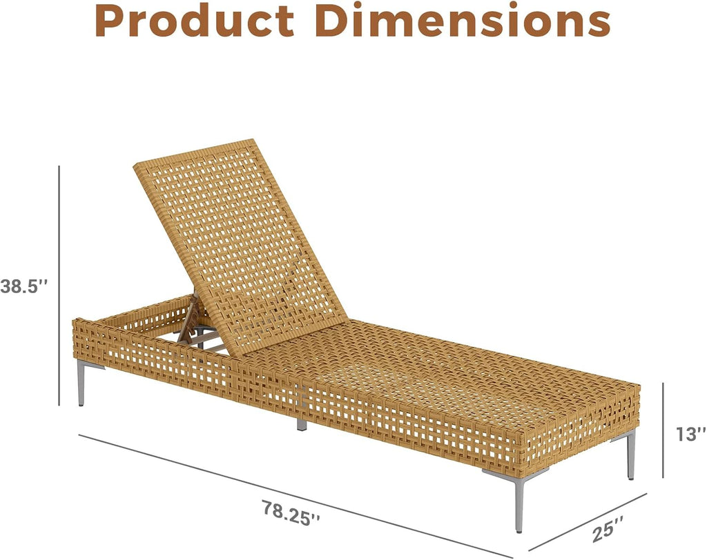 3‑Position Outdoor Chaise Lounge
