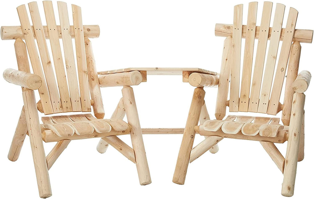 Natural Cedar Log Outdoor Patio Chairs