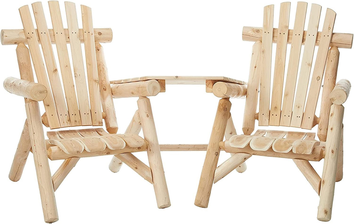 Natural Cedar Log Outdoor Patio Chairs