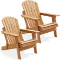 2‑Pack Natural Oversized Cedar Folding Adirondack Patio Chairs