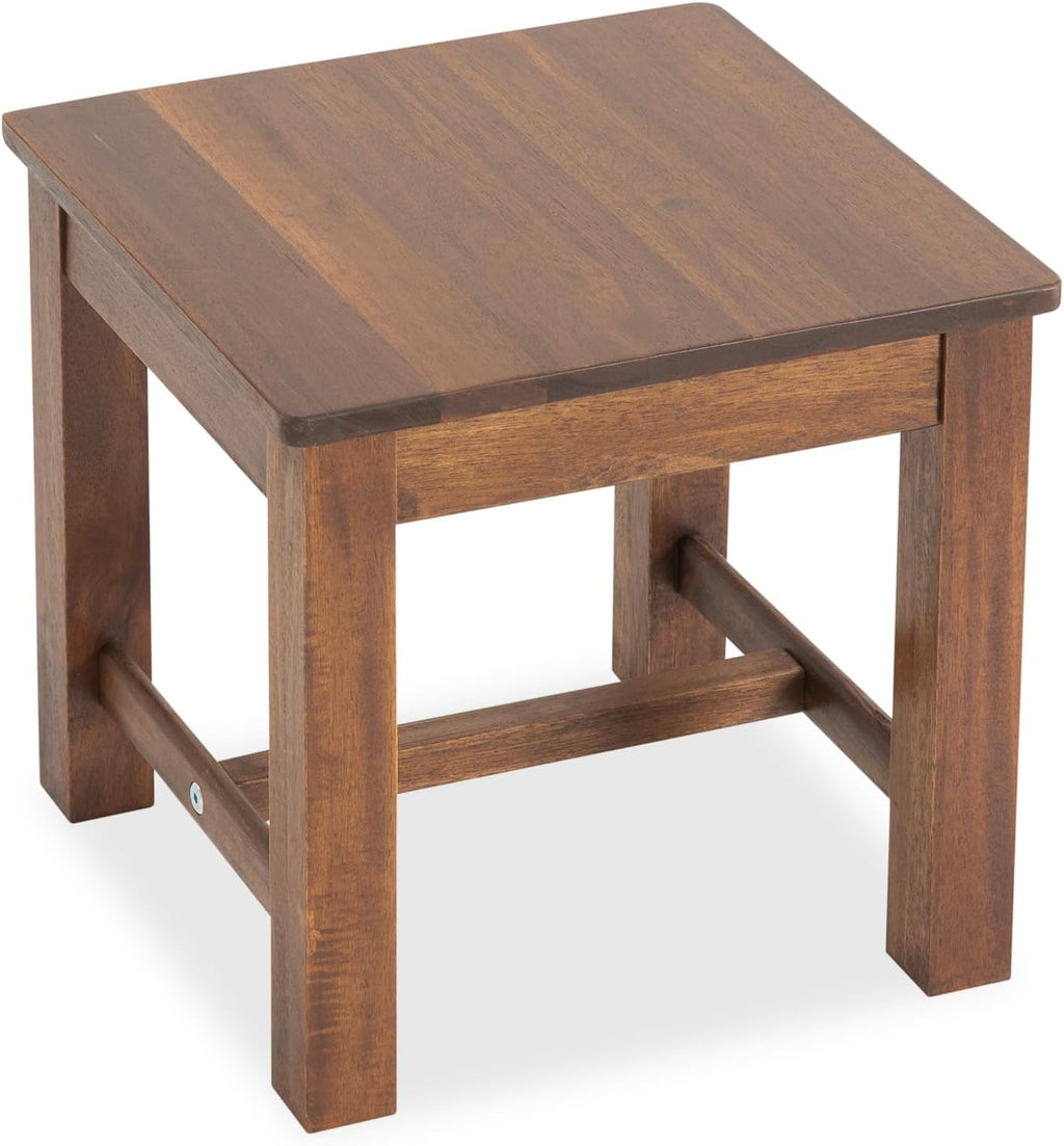 12" Walnut Wooden Small Step Stool