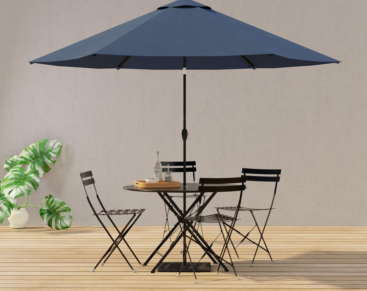 30" Black Folding Patio Bistro Table Umbrella Hole