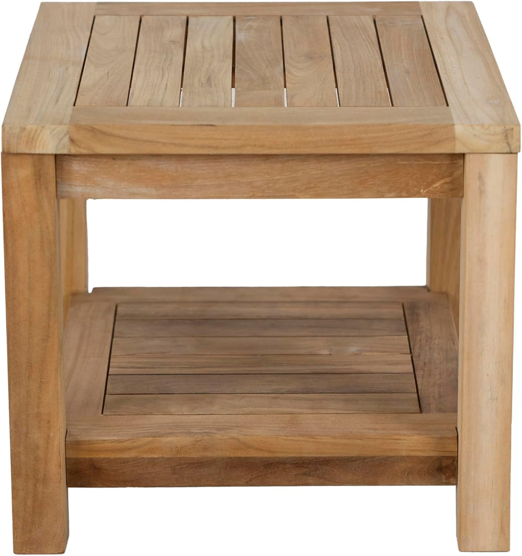 Teak Storage Side Table Indoor‑Outdoor