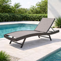 Brown Mesh Outdoor Chaise Lounge