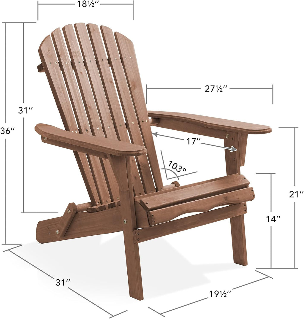 Cedar Folding Adirondack Patio Lounge Chair