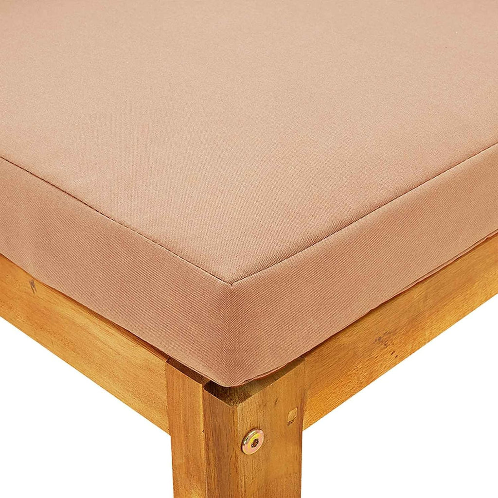 Acacia Patio Ottoman Footrest Beige Cushion