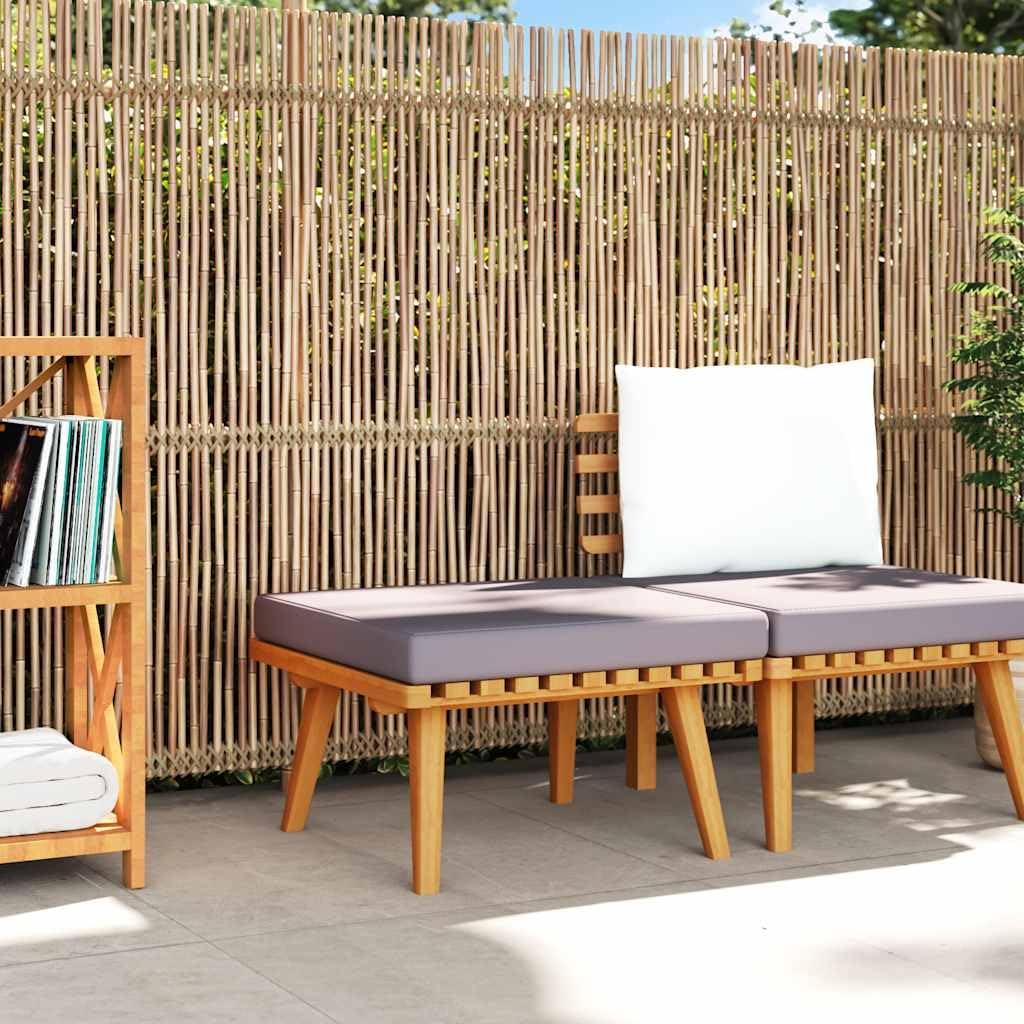 Acacia Outdoor Ottoman Dark‑Grey Cushion