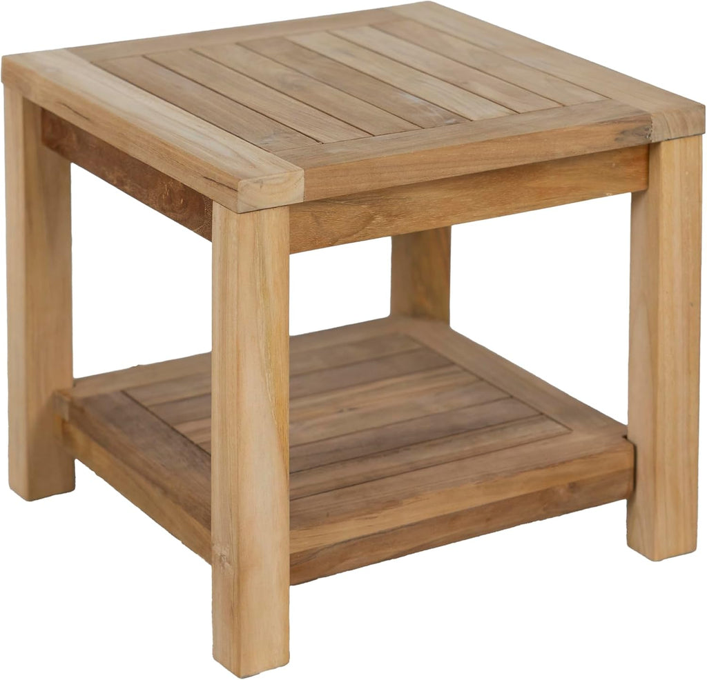 Teak Storage Side Table Indoor‑Outdoor