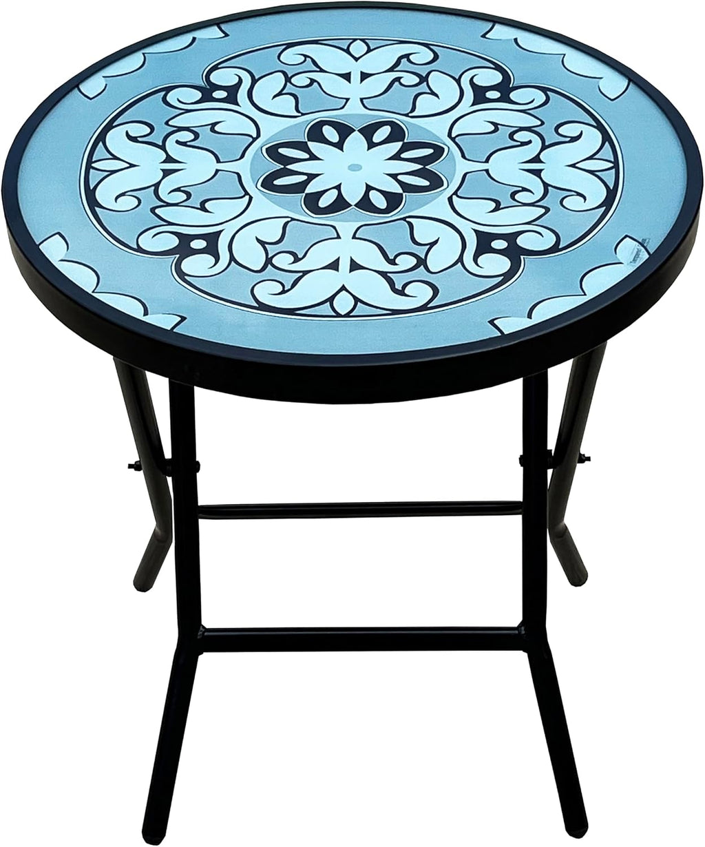 18" Mosaic Glass Patio Side Table