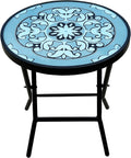 18" Mosaic Glass Patio Side Table