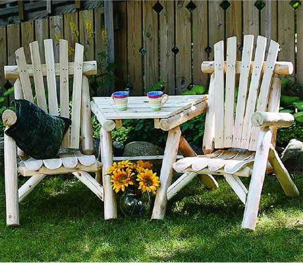 Natural Cedar Log Outdoor Patio Chairs