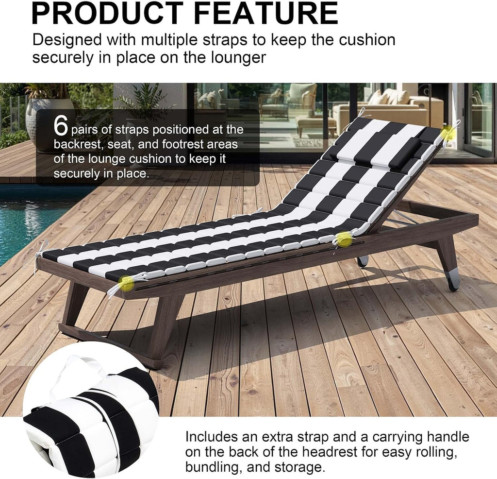 Foldable Chaise Lounge Cushion 80"x26"