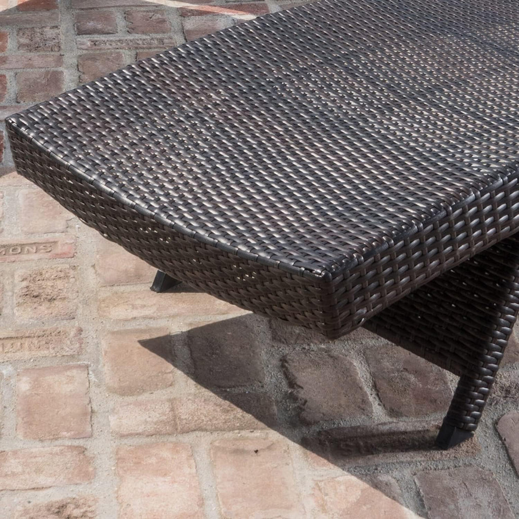 2‑Pc 79'' Rattan Outdoor Reclining Chaise Lounge