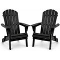 2‑Pack Black Folding Wood Adirondack Patio Chairs