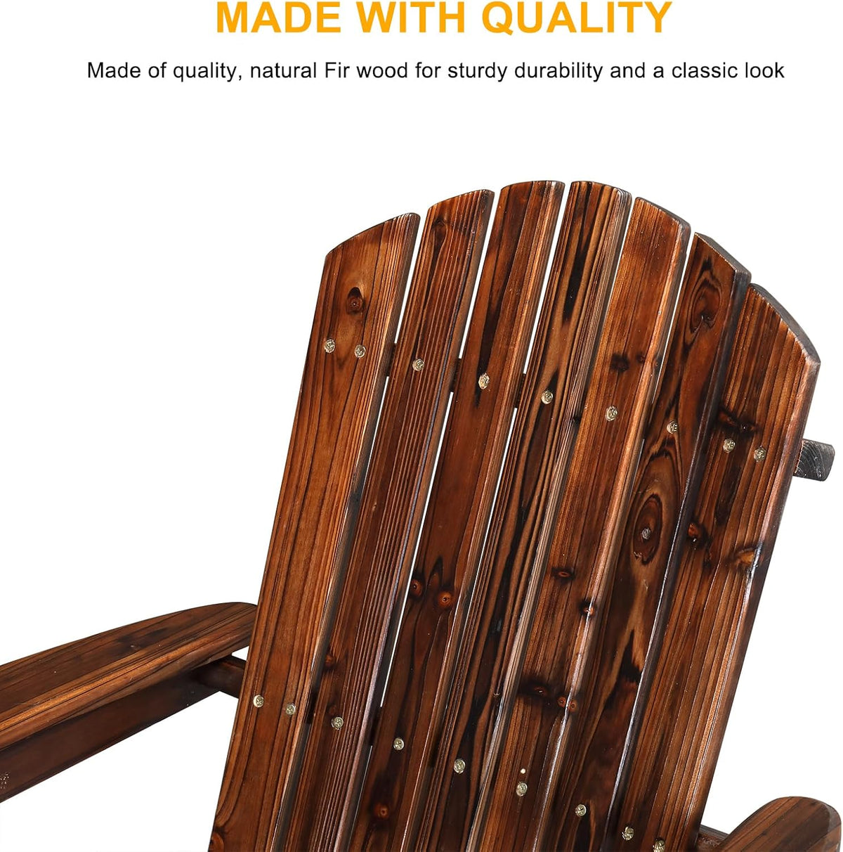 2‑Pack Carbonized Solid‑Wood Folding Adirondack Chairs