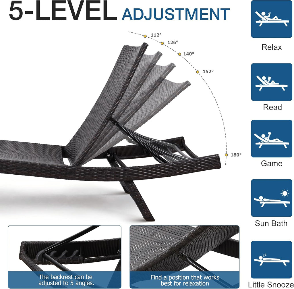2‑Pc Brown No‑Assembly Chaise Lounge