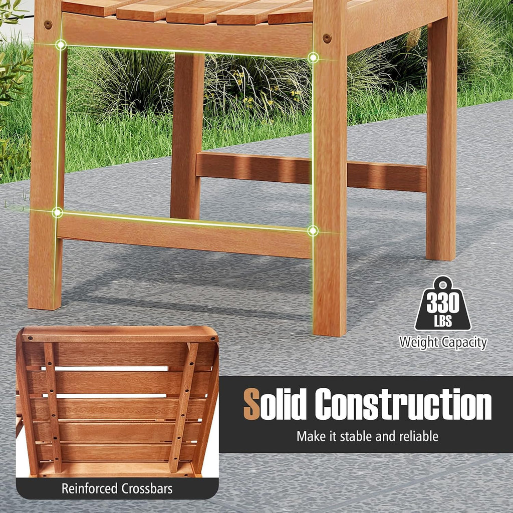 2‑Pack High‑Back Wood Patio Dining Armchairs