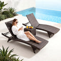 2‑Pc Brown No‑Assembly Chaise Lounge