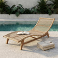 Light‑Teak Outdoor Chaise Lounge