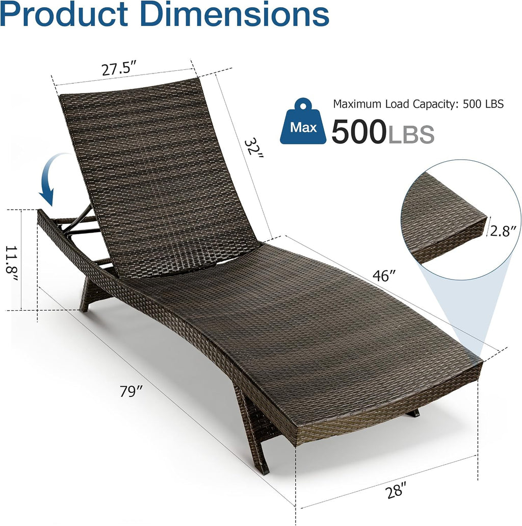 2‑Pc Brown No‑Assembly Chaise Lounge