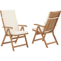 2‑Pack Beige Folding Wood Patio Dining Chairs