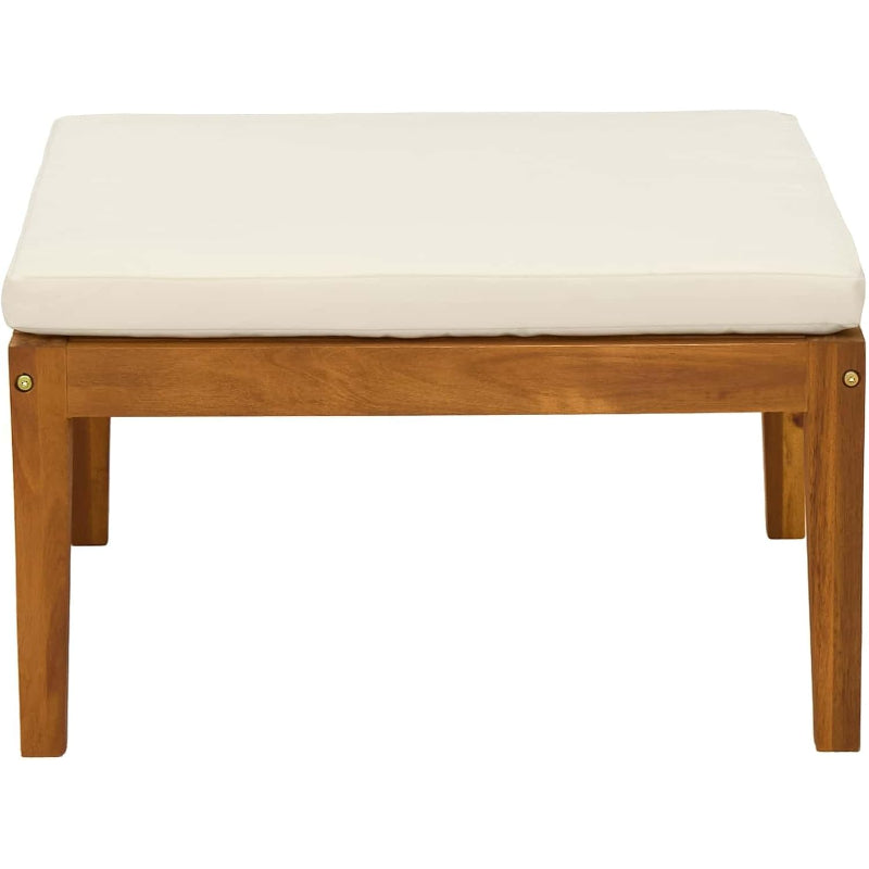 Acacia Garden Footrest Natural Cushion