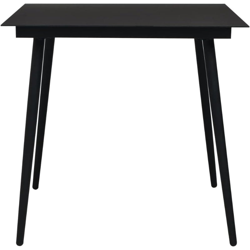 31.5‑Inch Square Black‑Glass Patio Bistro Table