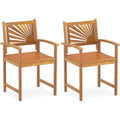 2‑Pack Acacia Wood Patio Dining Chairs
