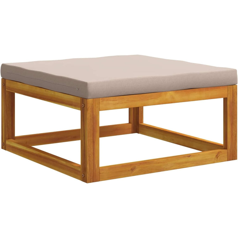 Acacia Outdoor Patio Ottoman with Cushion
