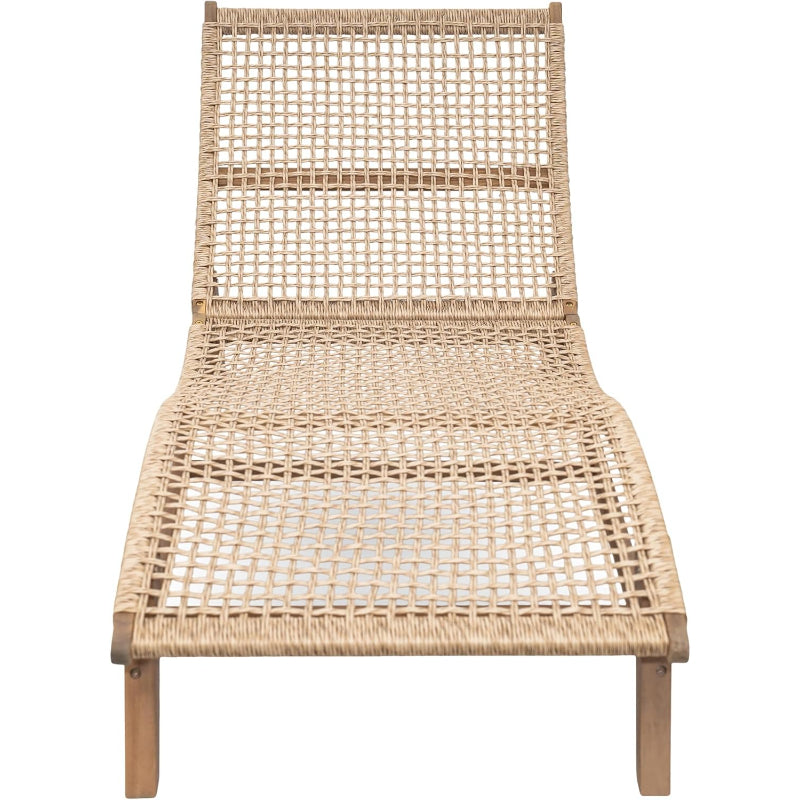 Light‑Teak Outdoor Chaise Lounge