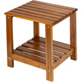 Teak Double‑Layer Outdoor Side Table