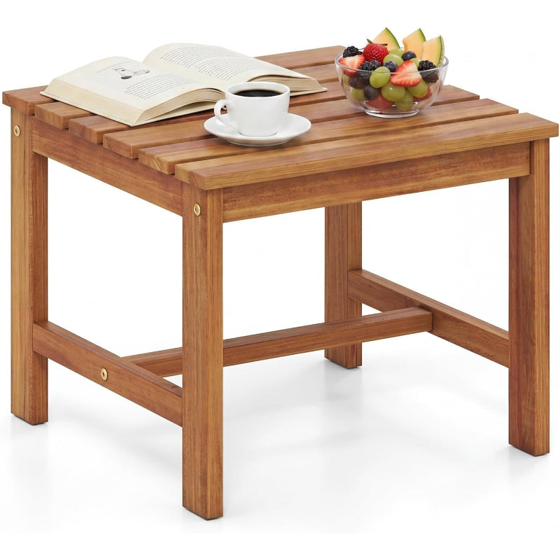 17" Natural Acacia Side Table