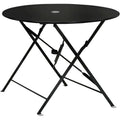 30" Black Folding Patio Bistro Table Umbrella Hole