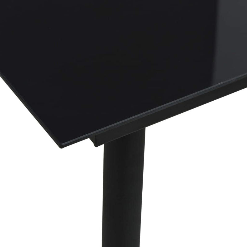 31.5‑Inch Square Black‑Glass Patio Bistro Table